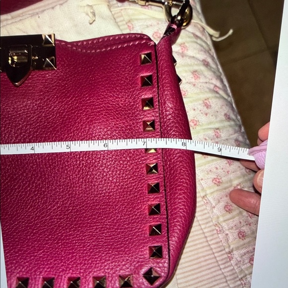 Valentino Burgundy Studded Crossbody Bag - Picture 2 of 8